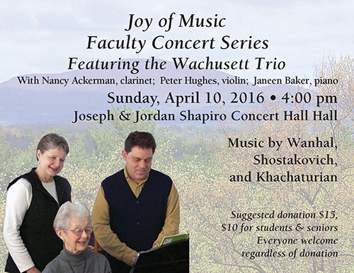 Joy of Music Faculty Series featuring the Wachusett Trio